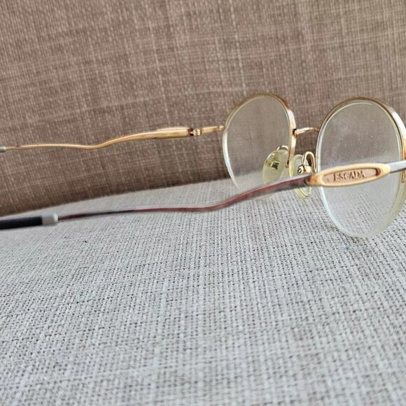Escada Vintage Glasses Frame Half Rim Gold Tone Women Eyeglasses Frame only main image 7